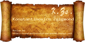 Konstantinovics Zsigmond névjegykártya